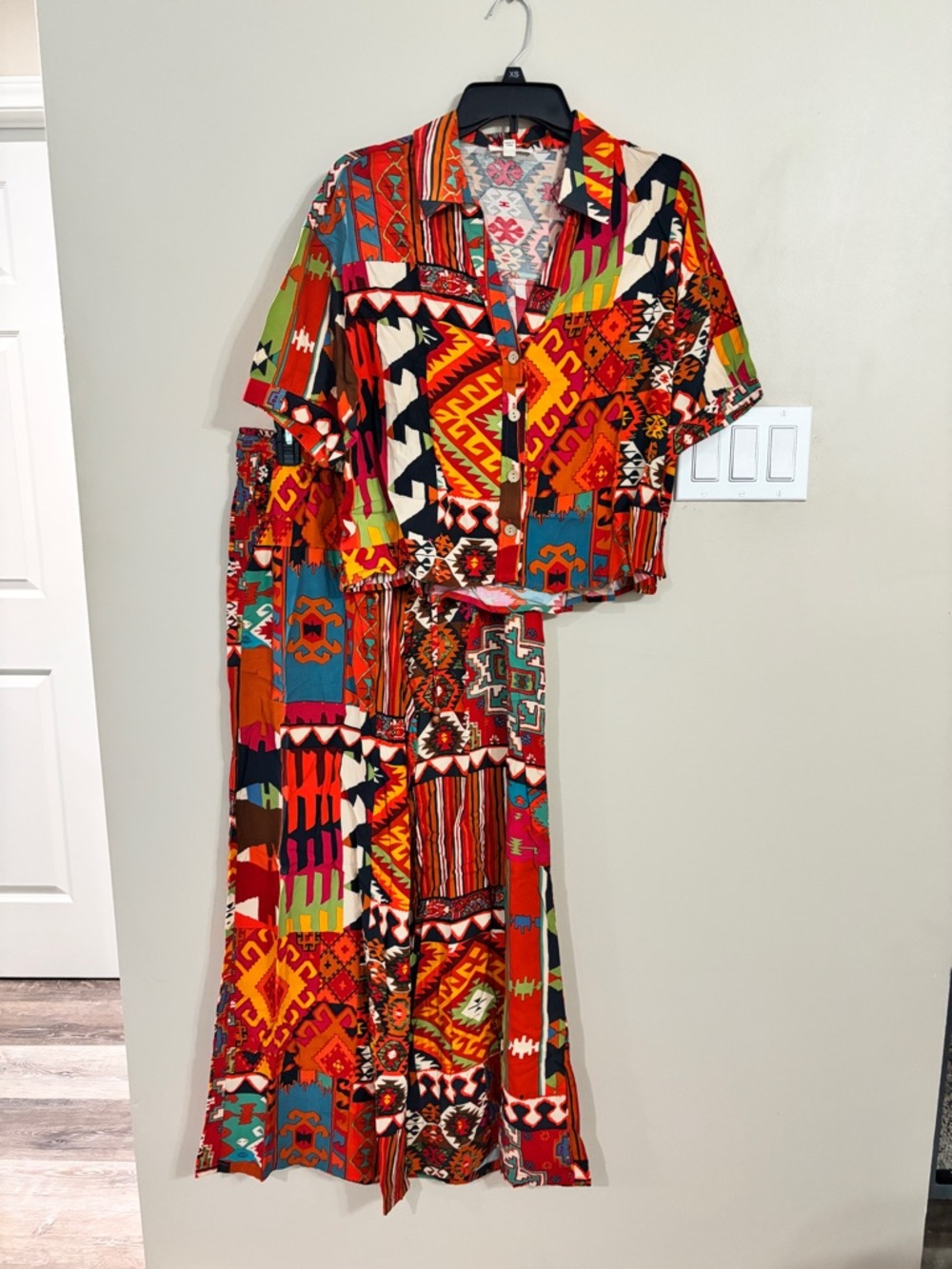 Christian Siriano Vibrant Geometric Two-Piece Set - Red Multi